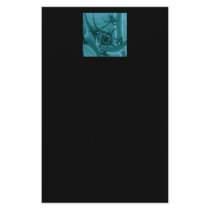 Turquoise Blue and Teal Fractal Art Design. Stationery Paper