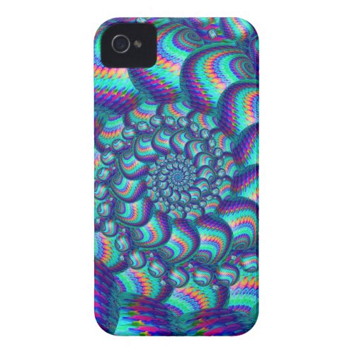 Turquoise Blue Balls Fractal Pattern Case For The iPhone 4