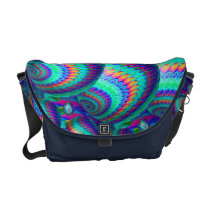 Turquoise Blue Balls Fractal Pattern Courier Bags