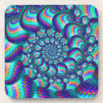 Turquoise Blue Balls Fractal Pattern Drink Coaster