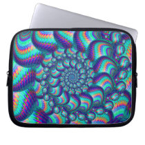 Turquoise Blue Balls Fractal Pattern Laptop Sleeve