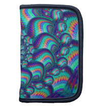Turquoise Blue Balls Fractal Pattern Folio Planners