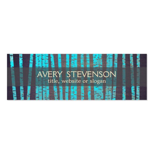 Turquoise Blue Bamboo Nature Health Spa Wood Business Cards