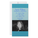 turquoise blue graduation photo cards