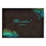 Turquoise Blue Green Thank You Greeting Card