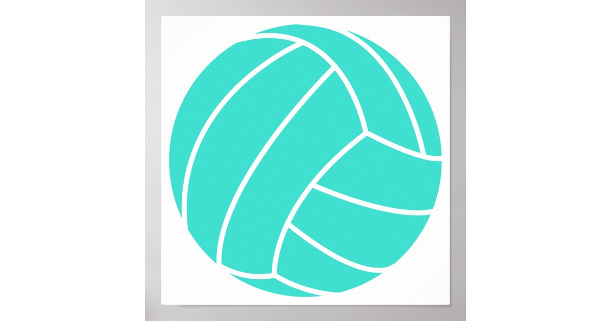 Turquoise; Blue Green Volleyball Poster Zazzle