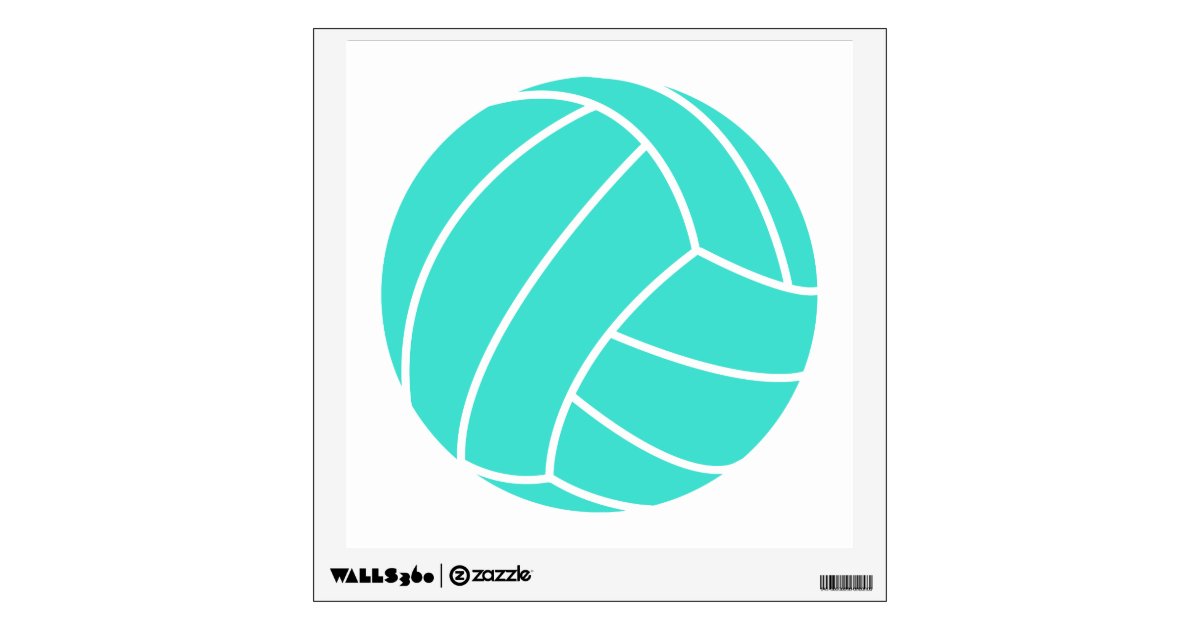 Turquoise; Blue Green Volleyball Wall Sticker Zazzle