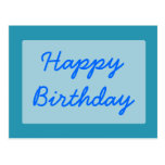 turquoise blue Happy Birthday Post Cards