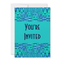 turquoise blue invitations by DonnaGraysonAbstract turquoise blue invitations