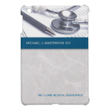 Turquoise Blue Marble Gray Medical iPad Mini Case
