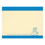 Turquoise Blue Mended Hearts Coffee Cup Note Cards invitations