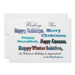 Turquoise Blue Multi Holiday Greeting Personalized Invites