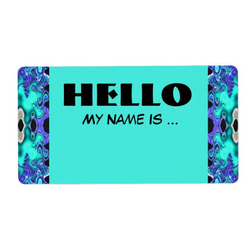 Turquoise Blue name badge Label | Zazzle