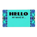 Turquoise Blue name badge labels