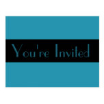 turquoise blue Party Invitations Postcard
