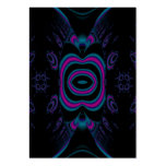 Turquoise Blue, Pink, and Black Floral Pattern. Business Card Template