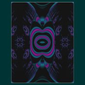 Turquoise Blue, Pink, and Black Floral Pattern. Flyer Design