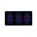 Turquoise Blue, Pink, and Black Floral Pattern. Personalized Address Label