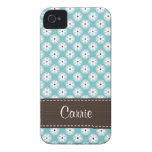Turquoise Blue Red Daisy iPhone 4 Case Cover