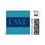 Turquoise Blue RSVP Postage Stamps