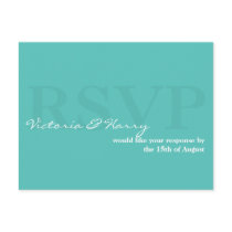Turquoise blue RSVP simple wedding response card Postcards