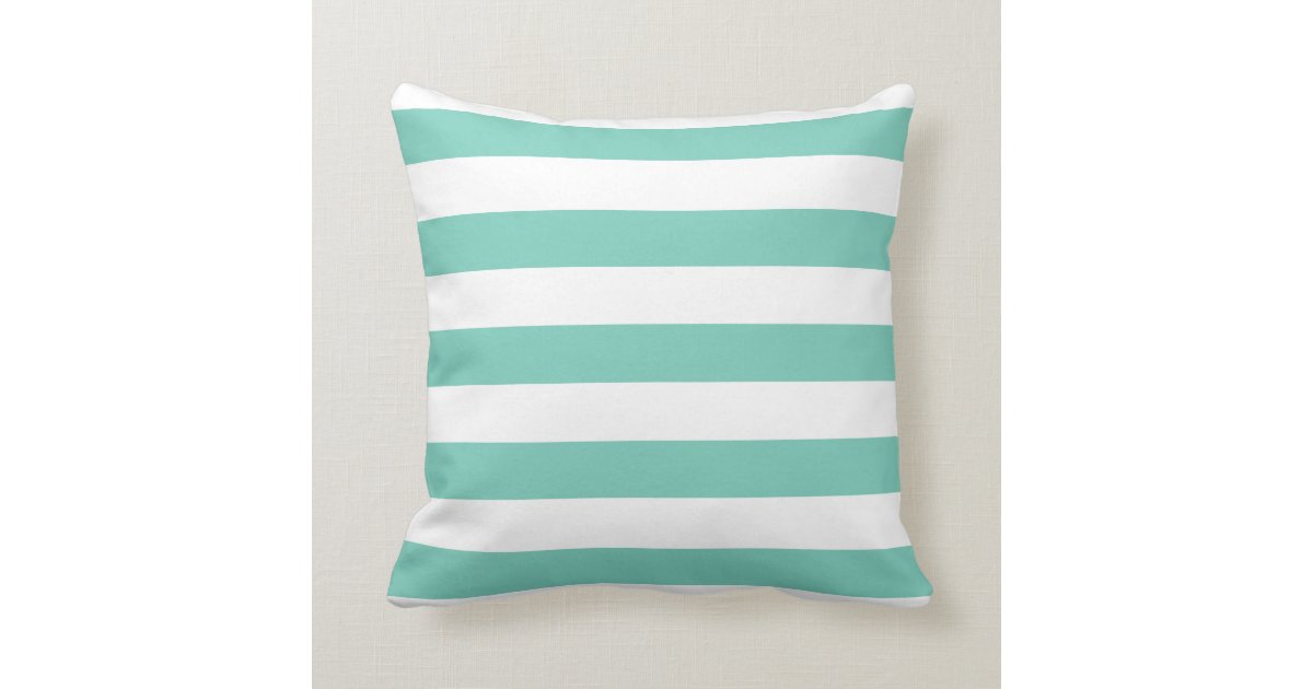Turquoise Bold Striped Pillow Zazzle