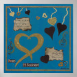 Turquoise Boutique Hearts Posters