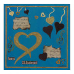 Turquoise Boutique Hearts Posters