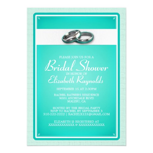 Turquoise Bridal Shower Invitations