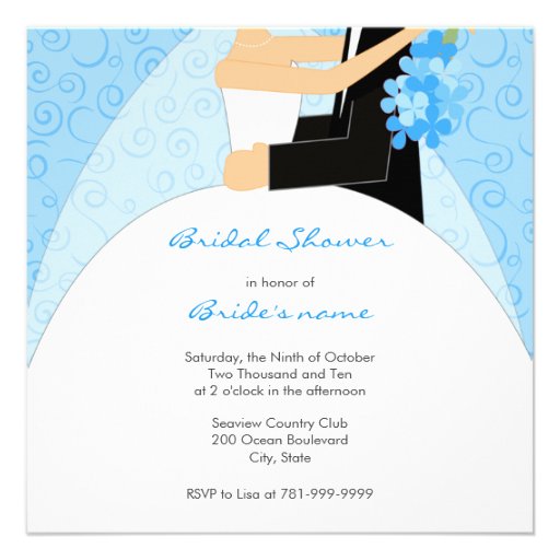 Turquoise Bridal Shower Invitations (front side)