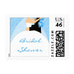 Turquoise Bridal Shower postage stamps