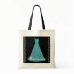 TURQUOISE Bridesmaid Dress Cotton Tote Bag