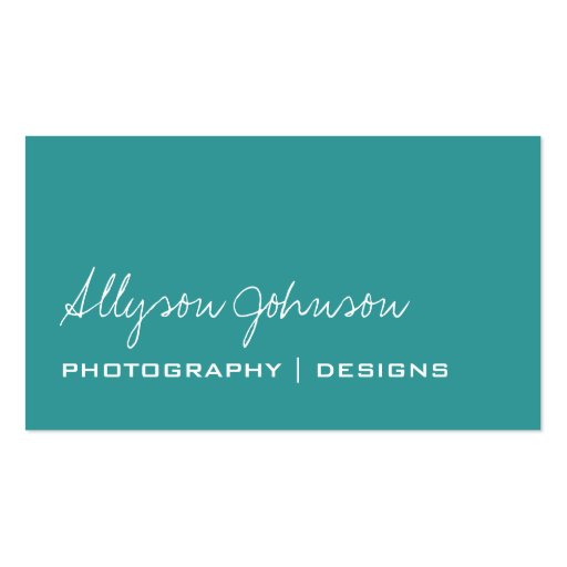 Turquoise Business Cards (front side)