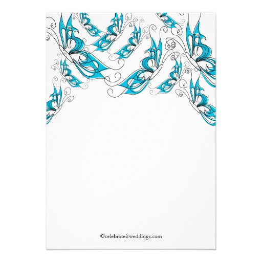 Turquoise Butterflies Bridal Shower Invitation