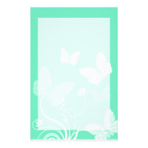 Turquoise butterflies Stationery