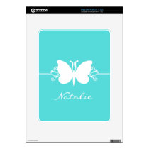 Turquoise Butterfly Swirls iPad Skin