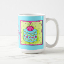 Turquoise Cake with Rose Mug mugs