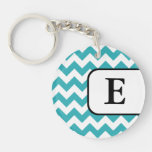 Turquoise Chevron Acrylic Monogram Keychain Acrylic Keychains