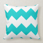 Turquoise Chevron Throw Pillow