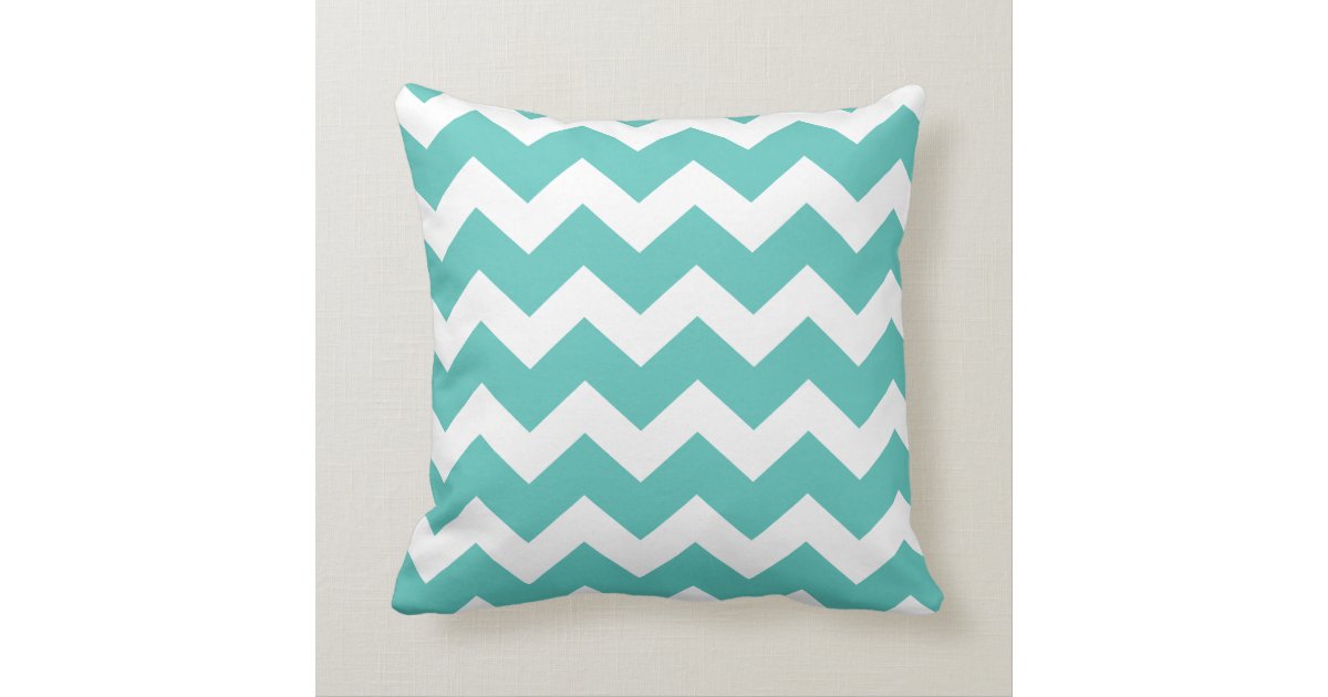 Turquoise Chevron Throw Pillow Zazzle