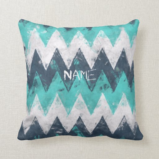 Turquoise Chevron Throw Pillow Zazzle