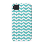 Turquoise chevron zig zag textured zigzag pattern case for the iPhone 4