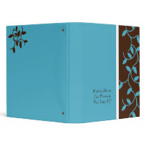 Turquoise & Chocolate Vine pattern binders