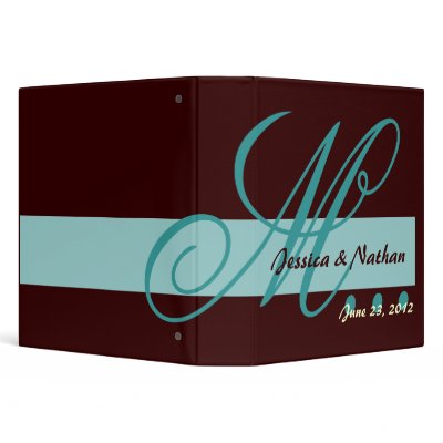 Turquoise & Chocolate Wedding Photo Planner Binder