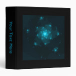Turquoise Color Abstract Fractal. 3 Ring Binders