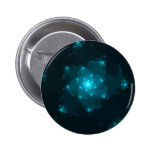 Turquoise Color Abstract Fractal. Button