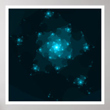 Turquoise Color Abstract Fractal. Print