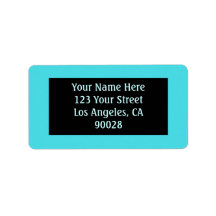 turquoise color personalized address label