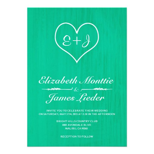 Turquoise Country Wedding Invitations