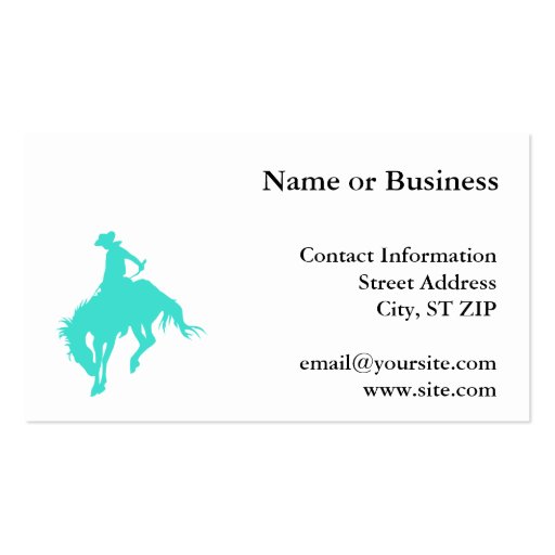 Turquoise Cowboy Business Cards (front side)